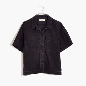 Madewell Charcoal Short Sleeve Button Down Shirt